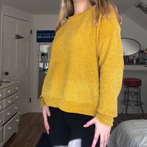 yellow chenille sweater